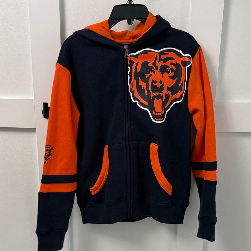 Chicago Bears Kids Navy & Orange Full-Zip Hoodie